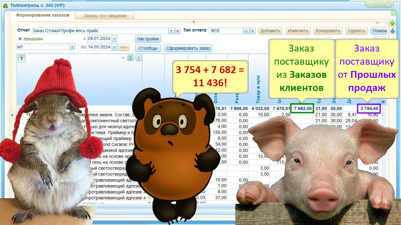 Добавление в отчет закупщика Заказов клиентов